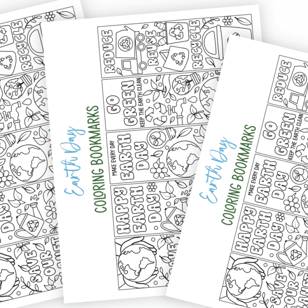 Environmental-themed coloring bookmarks: Free printable designs