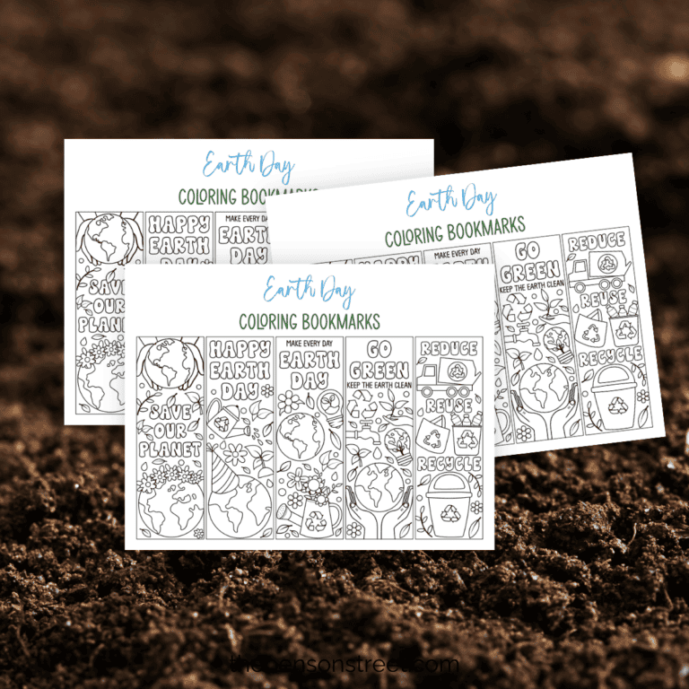 Free Printable Earth Day Bookmarks to Color