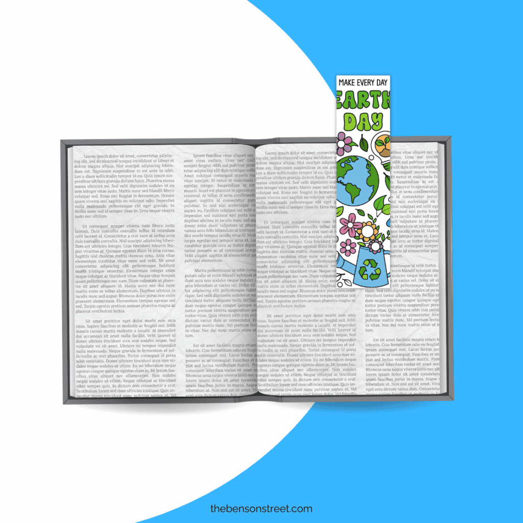 Eco-friendly bookmarks to color: Earth Day printables