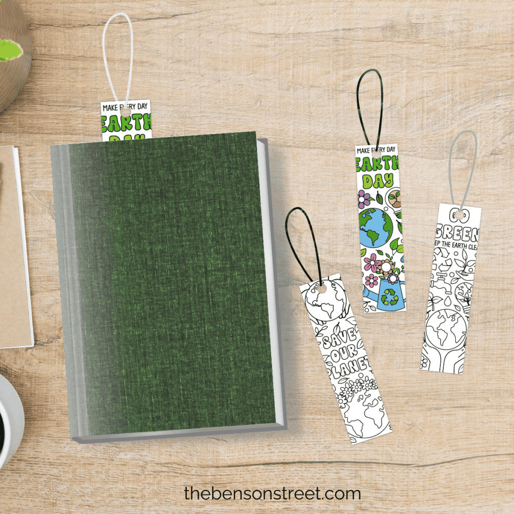 Earth-inspired coloring pages: Print your own bookmarks