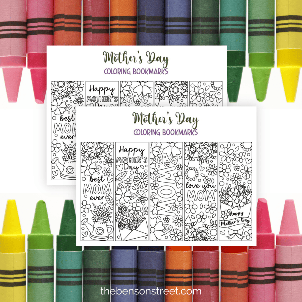 Mother's Day Coloring Bookmarks: Free Printable Gift Idea - The Benson ...