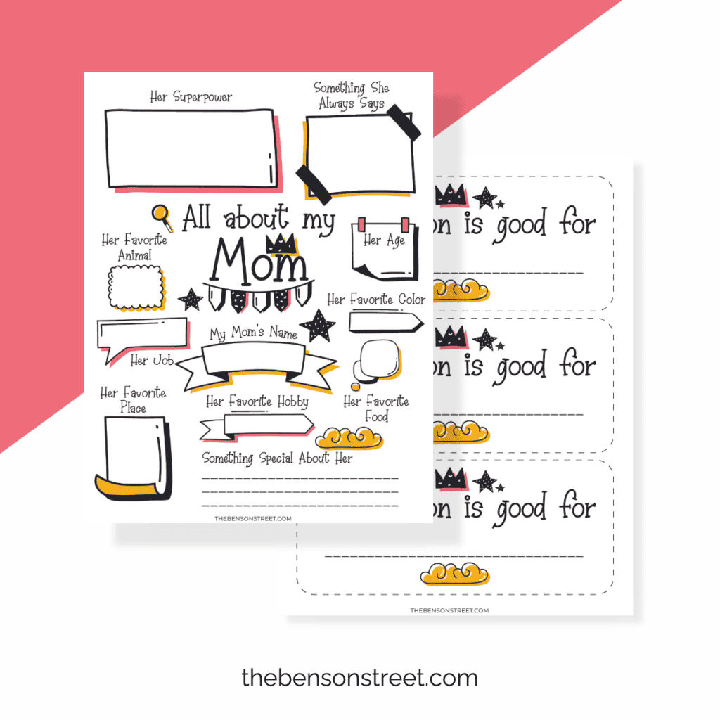 All about my mom worksheet and coupons free printables.