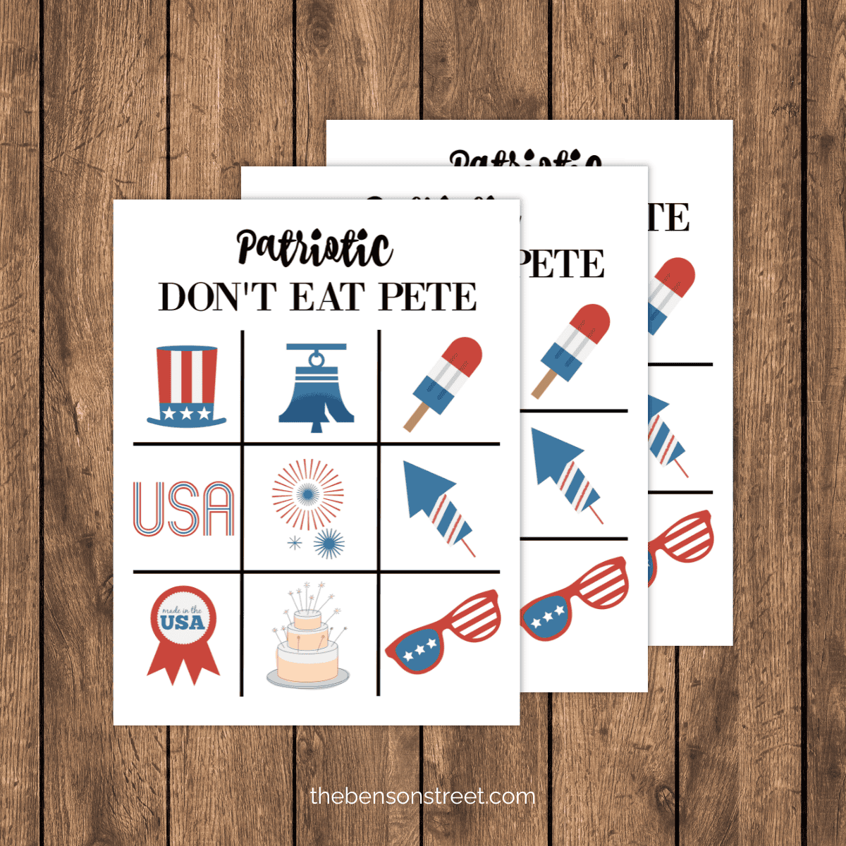 Fun and Free Printable game for July. Patriotic Don't Eat Pete
