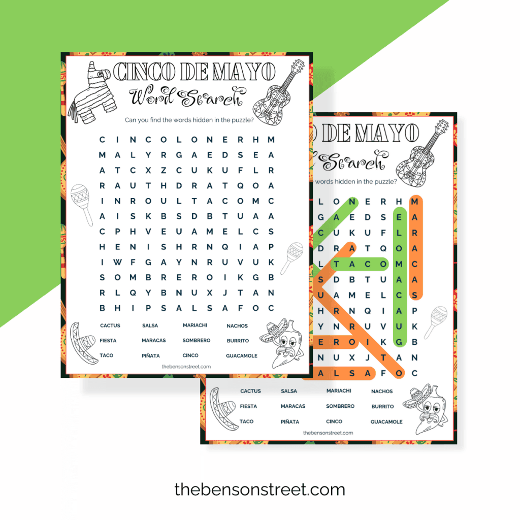 Cinco de Mayo Activity: Get in the spirit of Cinco de Mayo with this entertaining word search puzzle, suitable for all ages.