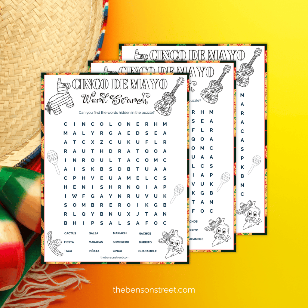 Cinco de Mayo Word Challenge: Have a blast searching for Cinco de Mayo-related words in this engaging word search puzzle.