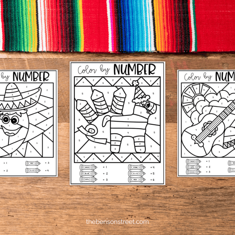 FREE Printable Cinco de Mayo Color By Number Pages