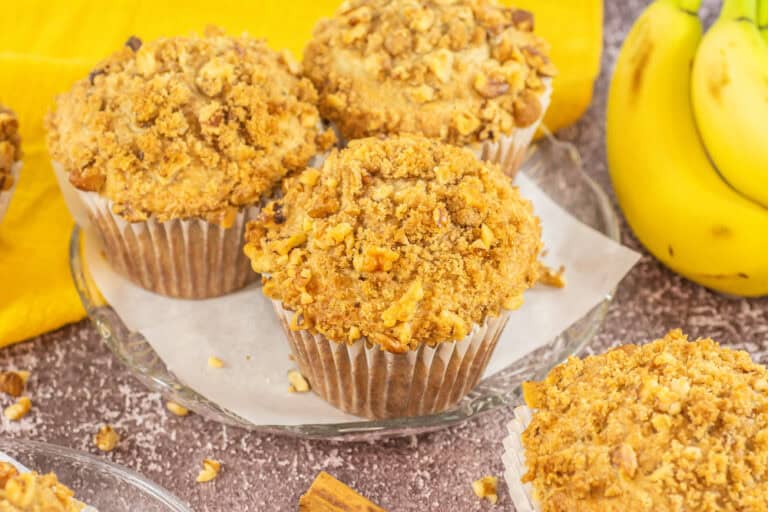 The Best Jumbo Banana Nut Streusel Muffins Recipe