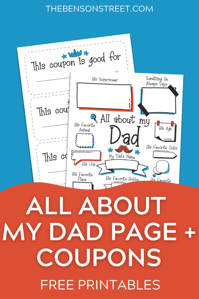 Homemade Father's Day Surprise: Printable activity sheet for kids to create a heartfelt gift for their dad.