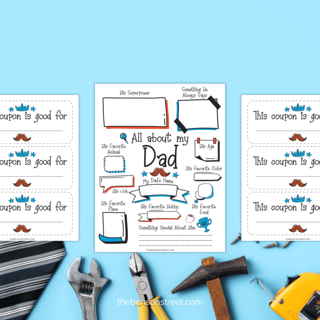 Interactive Father's Day Activity: Printable worksheet to engage kids in thoughtful reflections about their dad.
