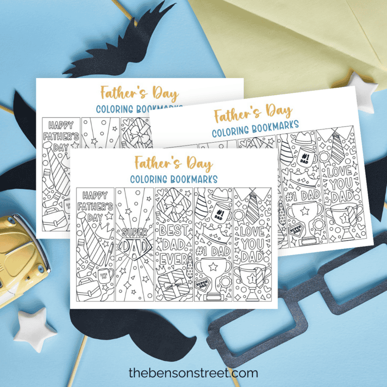 Free Printable Father’s Day Coloring Bookmarks: Handmade Gift Idea