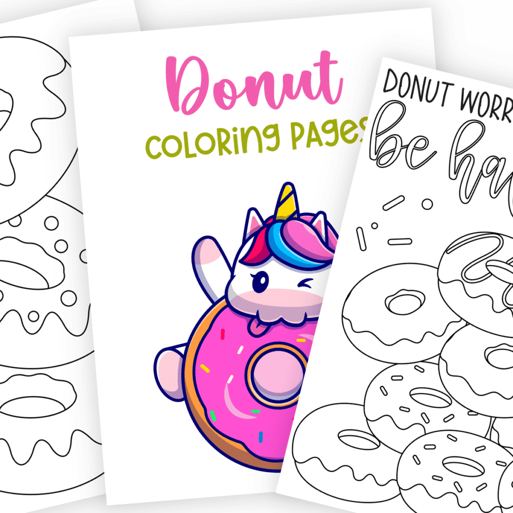 Cute donut coloring pages with sprinkles