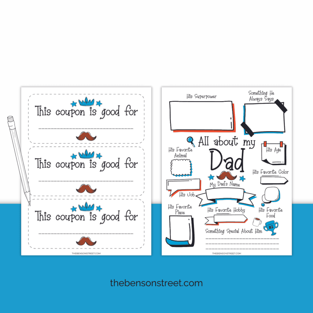 Father's Day Questionnaire: Printable image showing a fun way to learn more about dad's preferences and interests.
