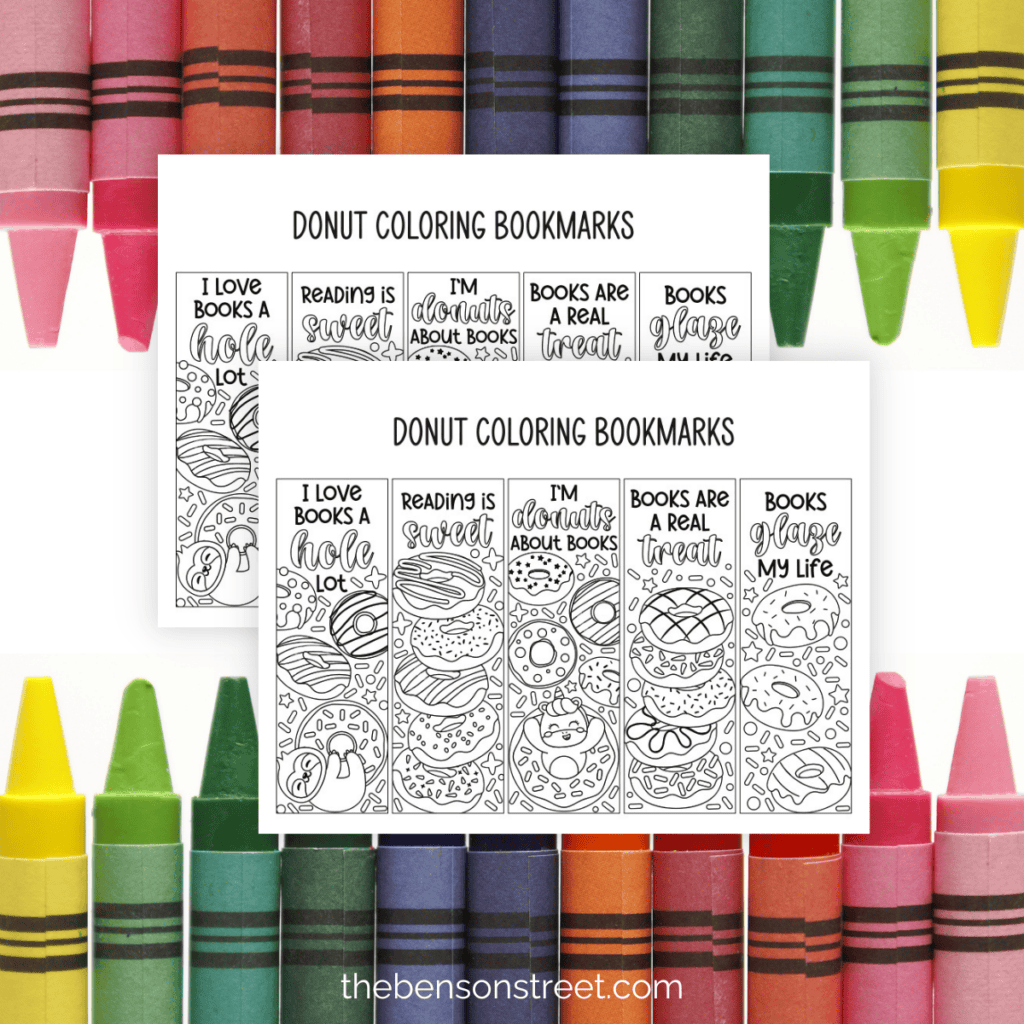 A set of outline drawings of donuts arranged on a printable sheet, showcasing a variety of toppings like chocolate drizzle, rainbow sprinkles, and powdered sugar, inviting coloring fun.