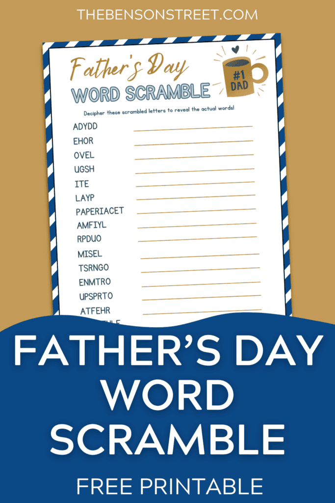 Free printable father's day word scramble game