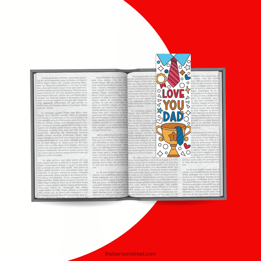 Father's Day bookmarks with intricate patterns and room for unique designs.
