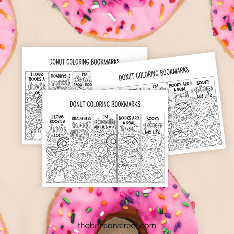 Free Printable Donut Coloring Bookmarks