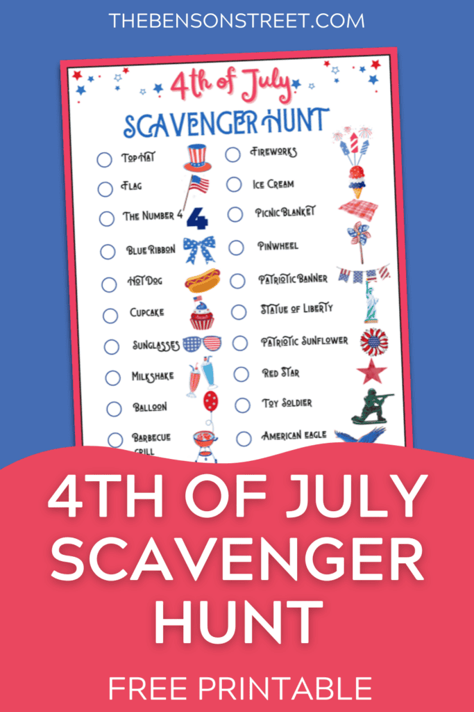 FREE Printable 4th of July Scavenger Hunt Activity - The Benson Street