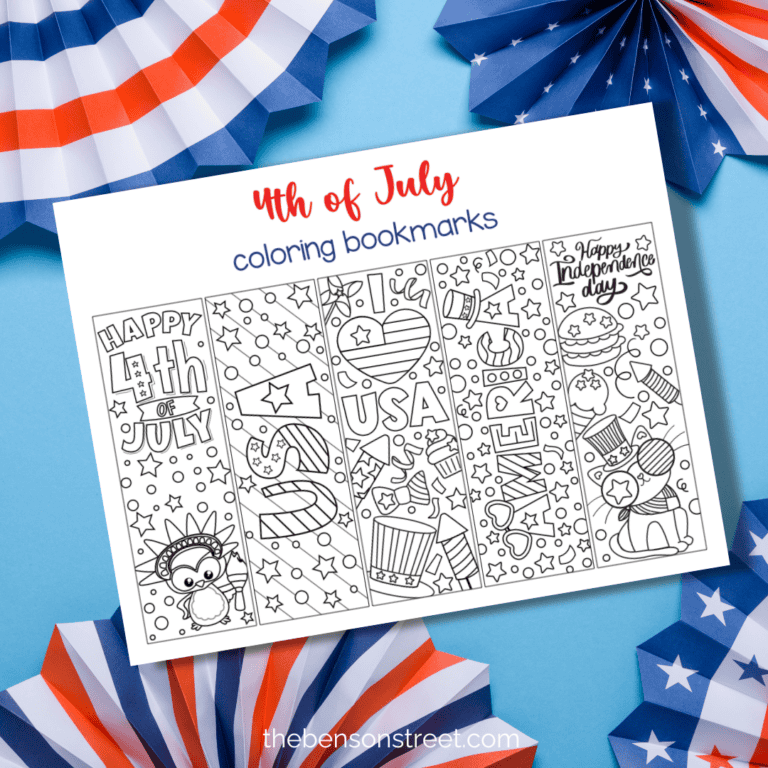 Free Printable Coloring 4th of July Bookmarks