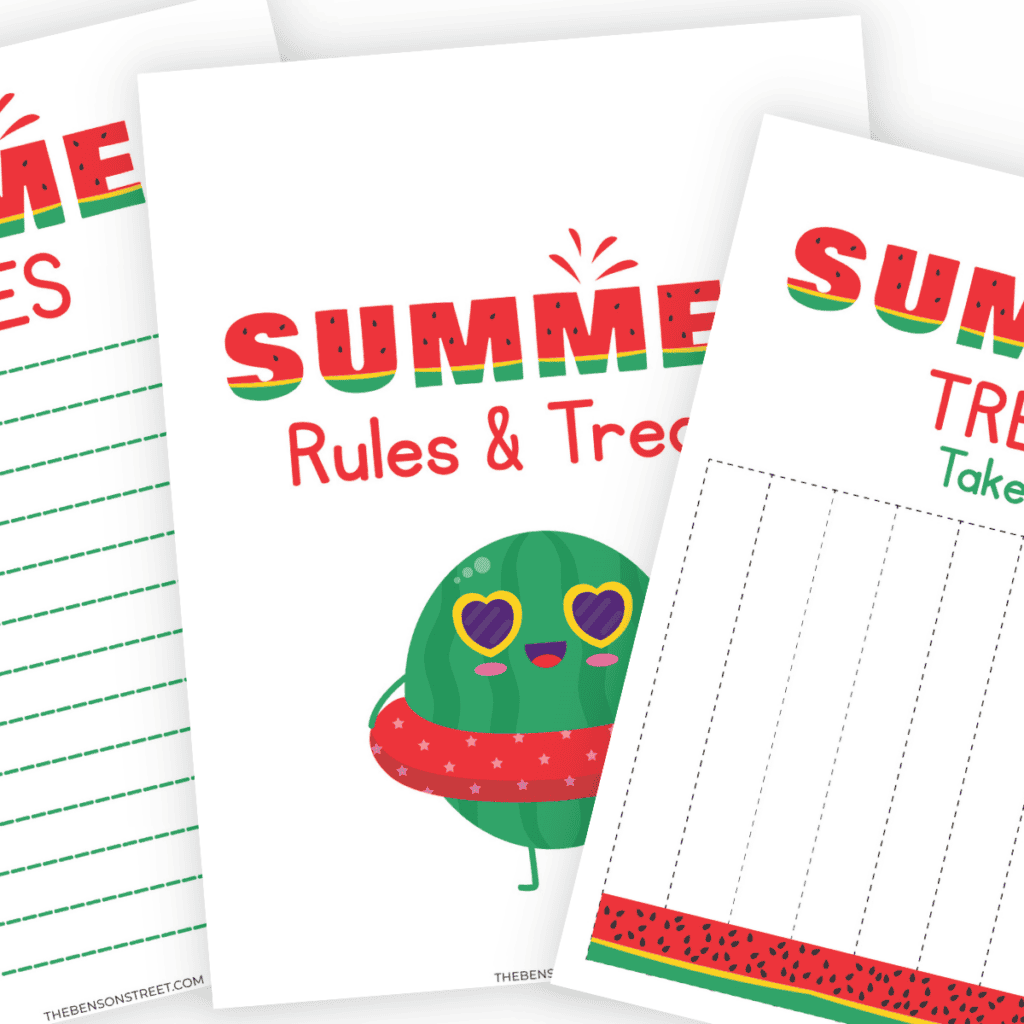 Watermelon summer rules and treats pages.