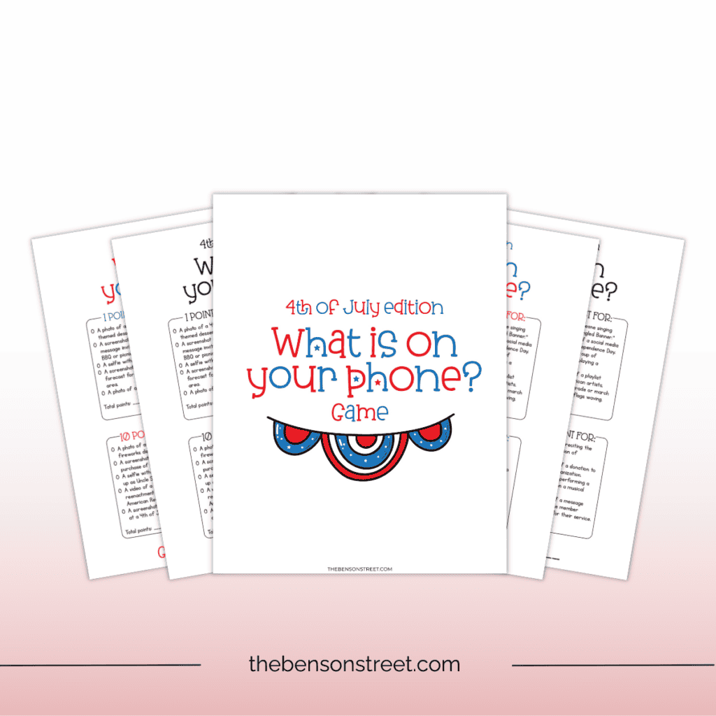 Stack of printable what is on your phone game printables.