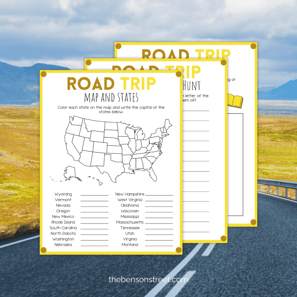 Free printable road trip games