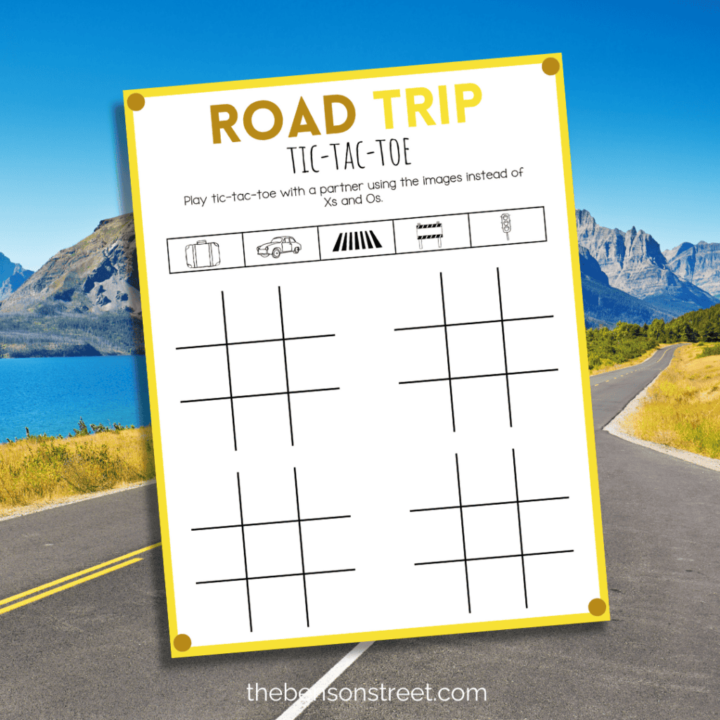 Free printable road trip tic-tac-toe game