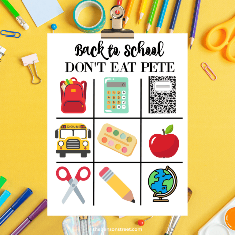 Free Printable Back to School Don’t Eat Pete Game