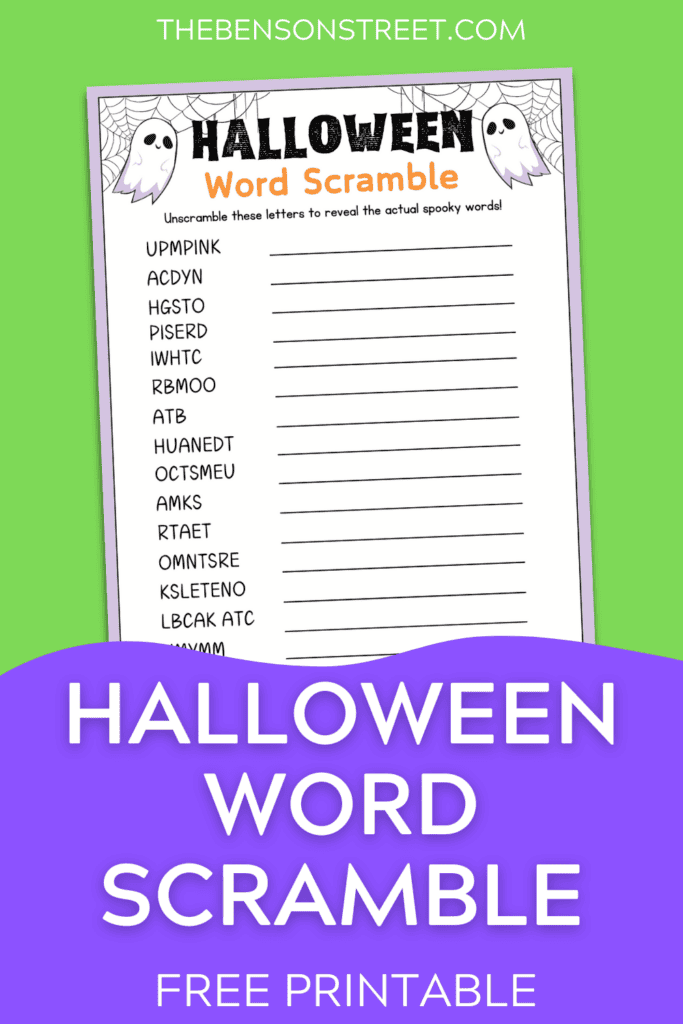 Unlock Fun with a FREE Printable Halloween Word Scramble - The Benson ...