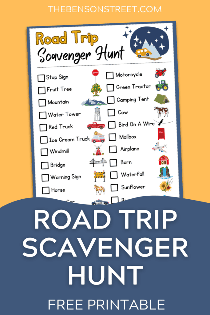 FREE Road Trip Scavenger Hunt Printable for Kids - The Benson Street