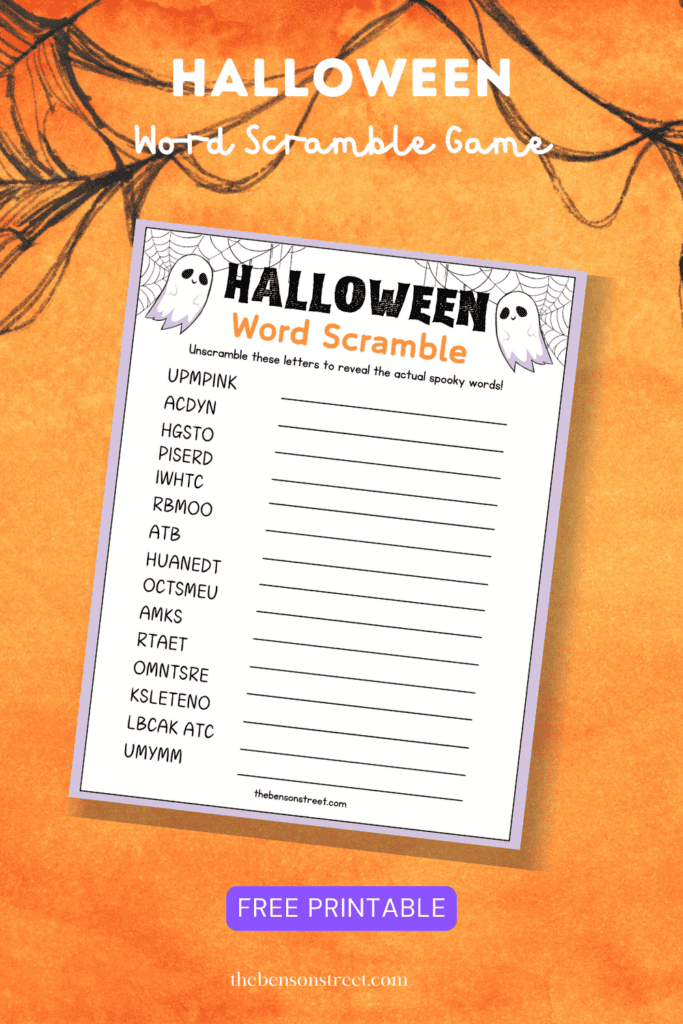 Unlock Fun with a FREE Printable Halloween Word Scramble - The Benson ...