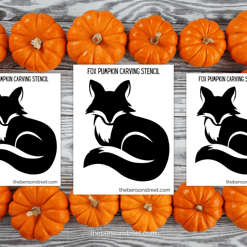 Free Printable Fox Pumpkin Stencil: Easy Pumpkin Carving - The Benson ...