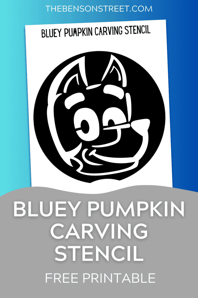 Free Printable Bluey Symbol Pumpkin Carving Stencil for Halloween