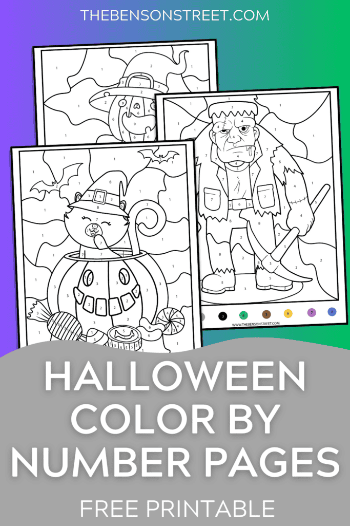 Free Printable Color by Number Worksheets for Halloween