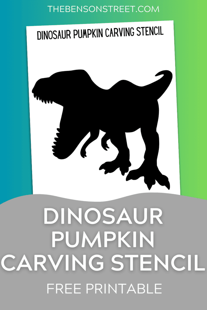 Free Printable Dinosaur Pumpkin Carving Stencil for Halloween