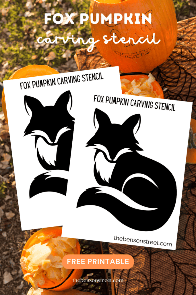 Free Printable Fox Pumpkin Stencil: Easy Pumpkin Carving - The Benson ...