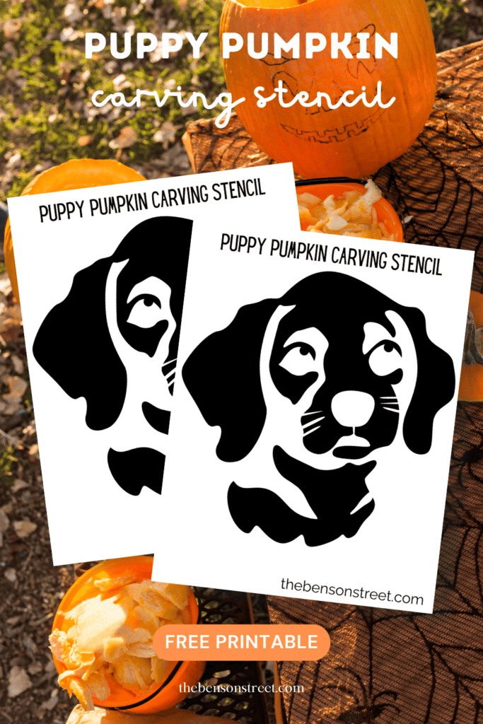 Free Printable Puppy Halloween Pumpkin Carving Stencil
