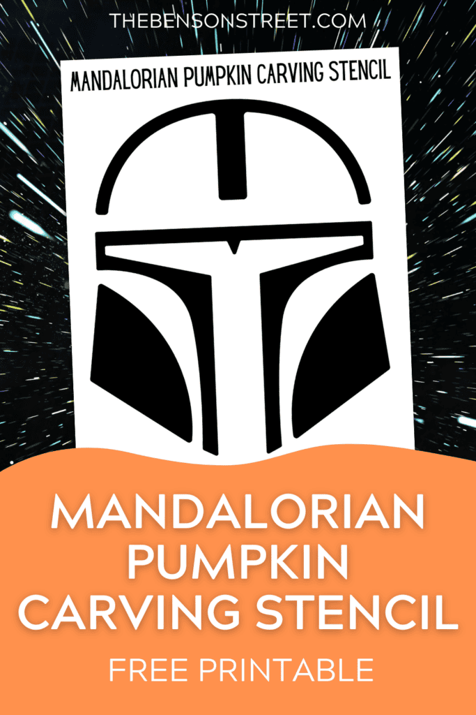 Free Printable Star Wars Mandalorian Pumpkin Carving Stencil for Halloween