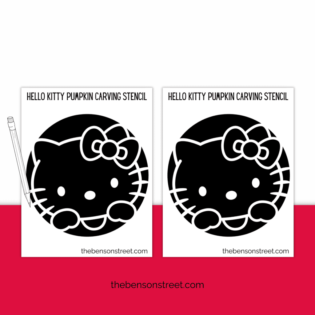 Easy Printable Hello Kitty Pumpkin Stencil for Easy Carving - The ...