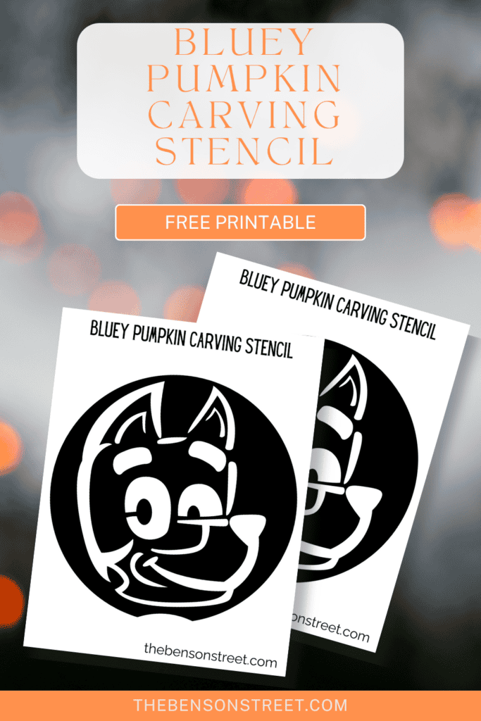 Free Bluey Pumpkin Stencil Printable: Carving Template - The Benson Street