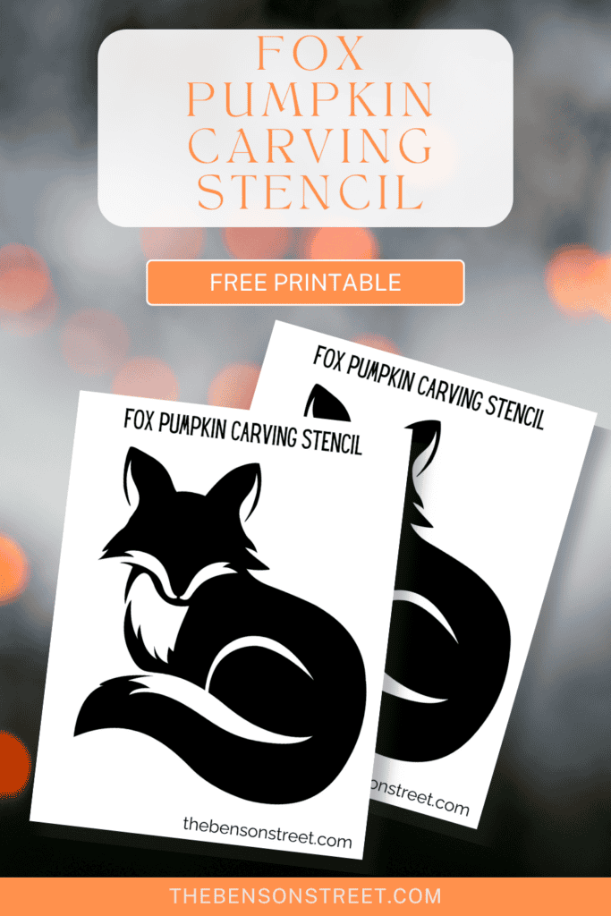 How to carve a Fox pumpkin with a free printable pumpkin carving stencil