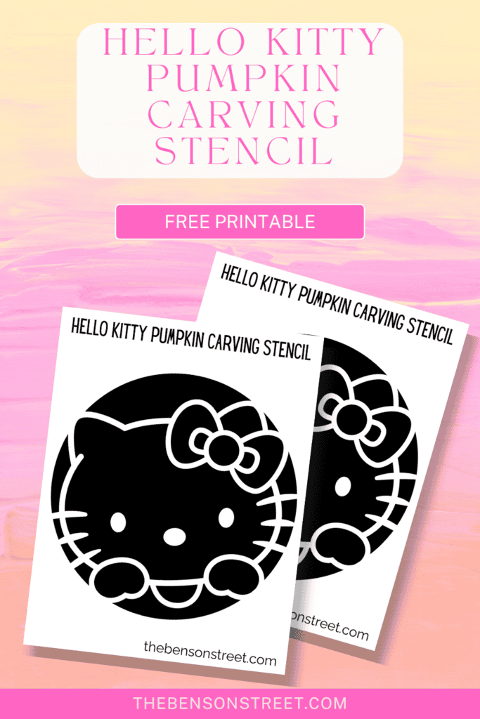 How to carve a Hello Kitty pumpkin with a free printable pumpkin carving stencil