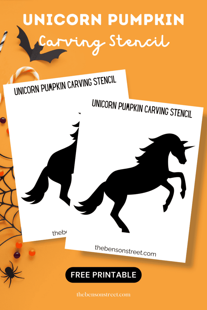 Magical Unicorn Pumpkin Carving Stencil Free printable