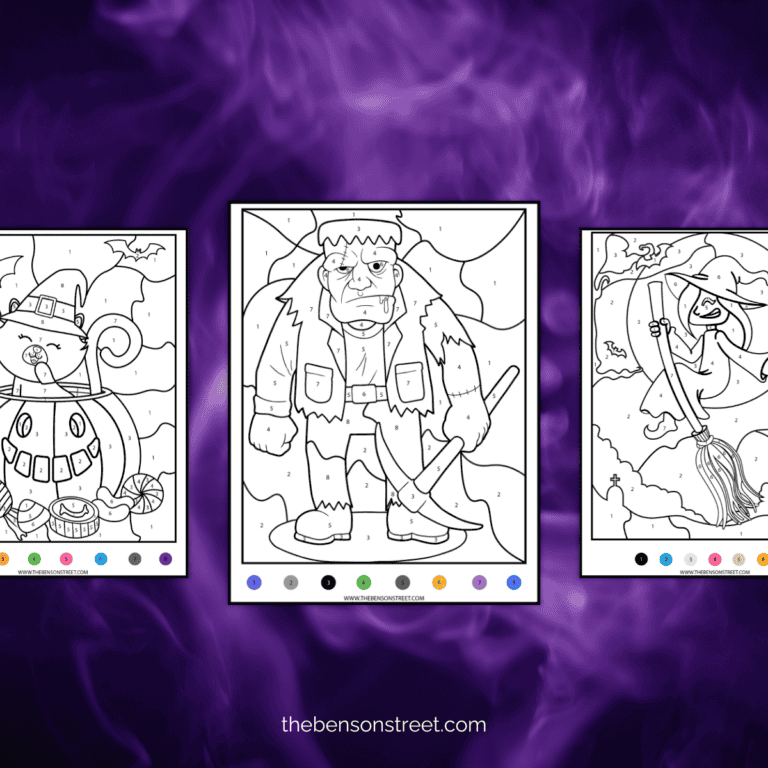 Halloween Color by Number for Kids: Free Printable Pages