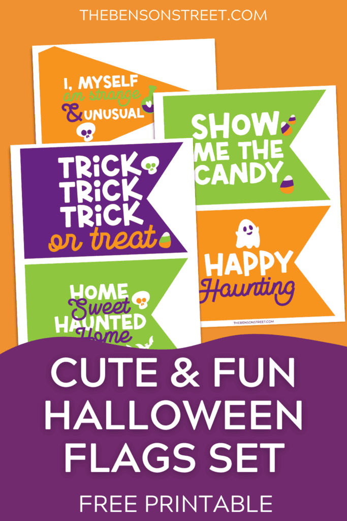 Cute and fun Halloween Flags Set free printable