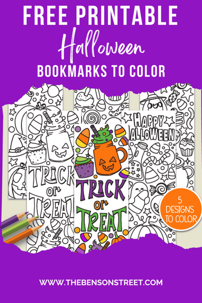Free printable Halloween Bookmarks to color for Kids to enjoy on Halloween