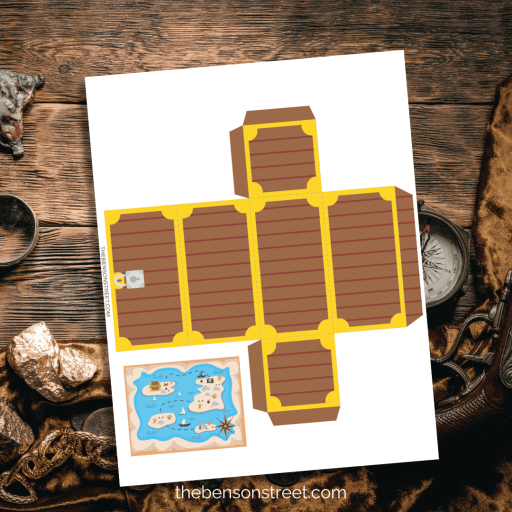 Elf on the shelf treasure box and treasure map printable props
