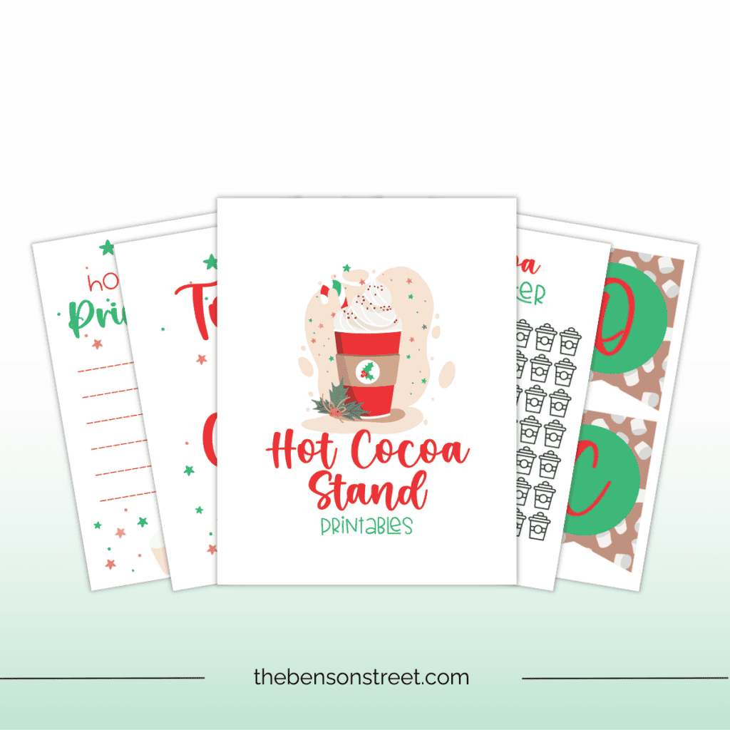 Everything you need for a Hot cocoa stand with these free printables