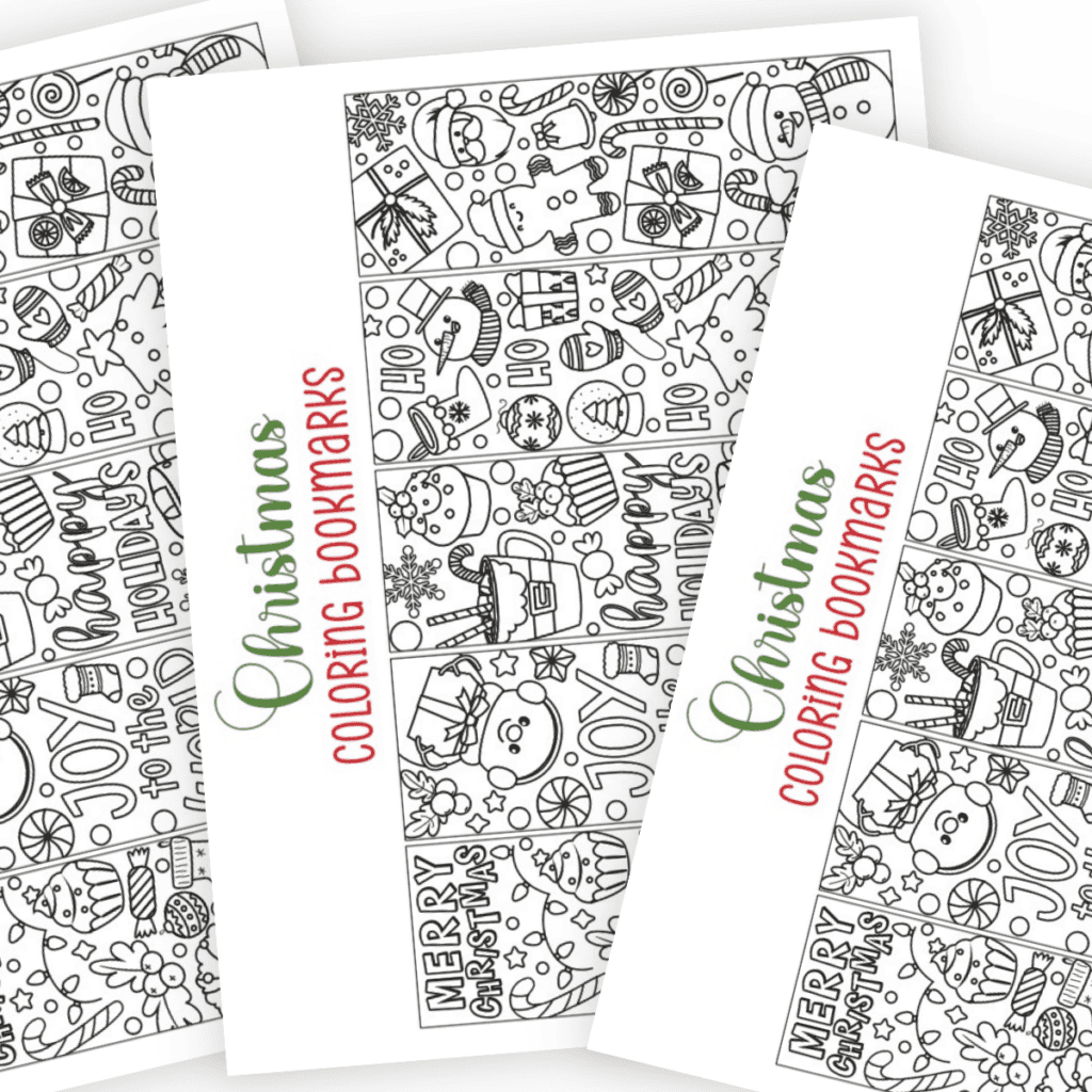 Five different free coloring bookmarks digital download