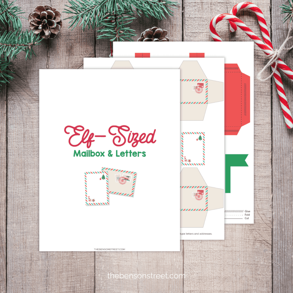 Free Elf on the Shelf Mailbox and Letters Templates Printed in a stack