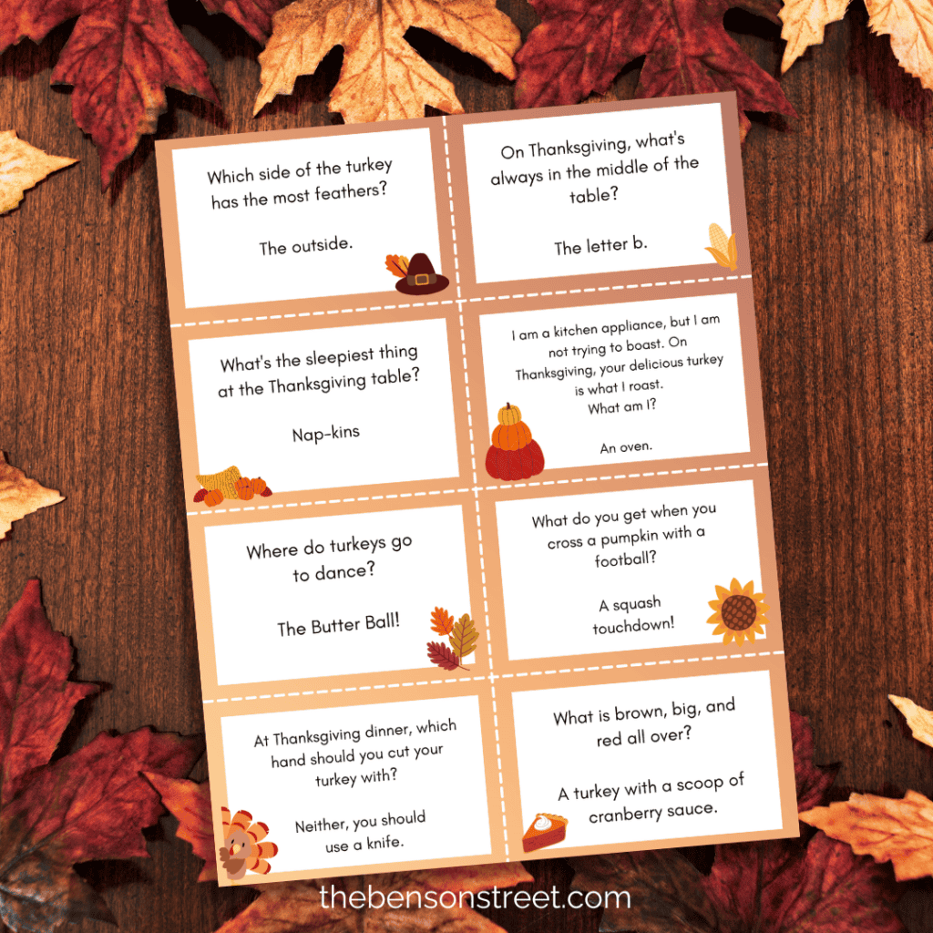 Free Printable Jokes and Riddles for Thanksgiving